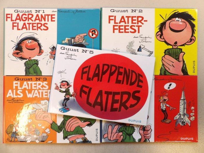 Guust Flater - 1 t/m 5 - facsimile - De oblong uitgaven - 1e, Boeken, Stripverhalen