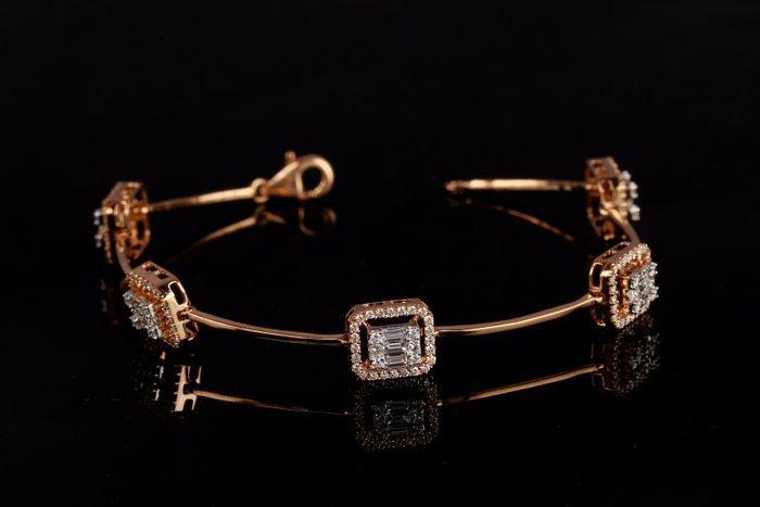 Armband - 18 karaat Roségoud - 1.23ct. tw. Diamant, Handtassen en Accessoires, Armbanden