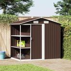 vidaXL Tuinschuur met rek 205x130x183 cm ijzer bruin, Tuin en Terras, Verzenden, Nieuw