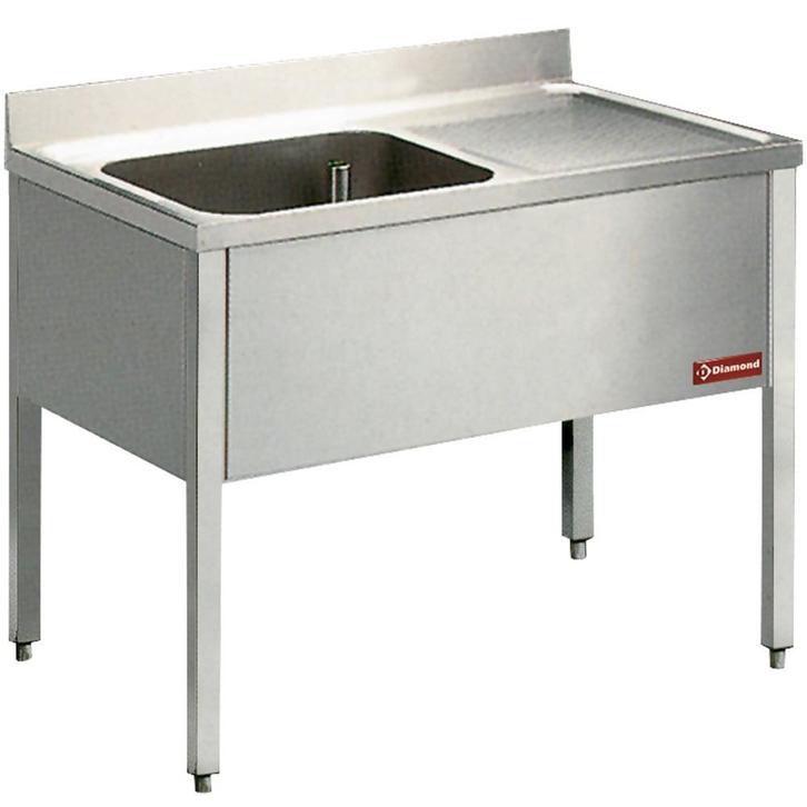 Spoeltafel | RVS | 1 Spoelbak (Links) + Afdruipvlak |, Zakelijke goederen, Horeca | Keukenapparatuur, Nieuw in verpakking, Verzenden