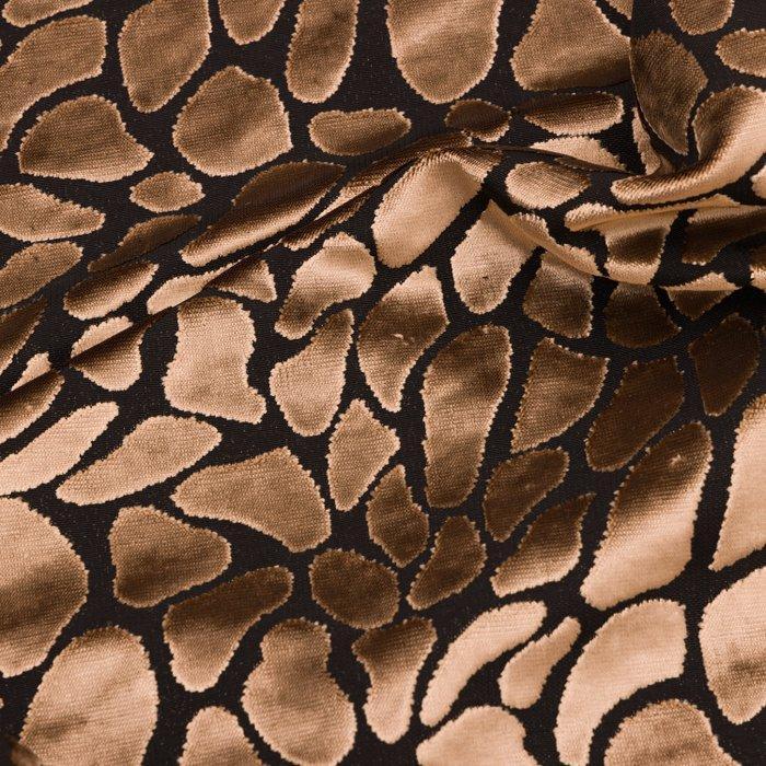 BA142 - Zwart fluweel en goud met dierenprinteffect -, Antiek en Kunst, Antiek | Tapijten, Tafelkleden en Textiel