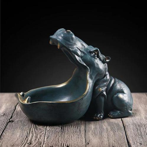 Nijlpaard Beeld Sleutelhouder - Decor Miniatuur Ornament, Huis en Inrichting, Woonaccessoires | Overige, Nieuw, Verzenden