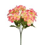 Hortensia 30cm hydrangea bush creme met roze rand zijdebloem, Nieuw