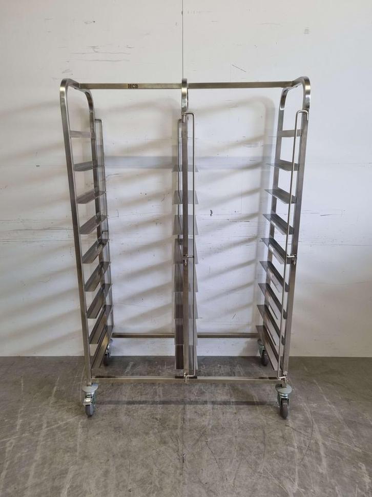 Chariot HCB Regal en acier inoxydable pour 18 bacs de lavage, Articles professionnels, Horeca | Autre, Envoi