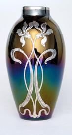 Böhmische o. bayrische Glashütte - Vaas - Glas met zilveren