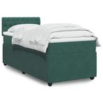 vidaXL Boxspring met matras fluweel donkergroen 80x200 cm, Verzenden, Nieuw