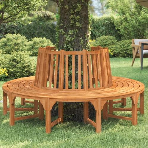 vidaXL Boombank rond Ø208 cm massief eucalyptushout, Tuin en Terras, Tuinsets en Loungesets, Nieuw, Verzenden