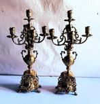 Kandelaber 50 cm hoog (2) - Verguld brons - Italiaanse, Antiek en Kunst