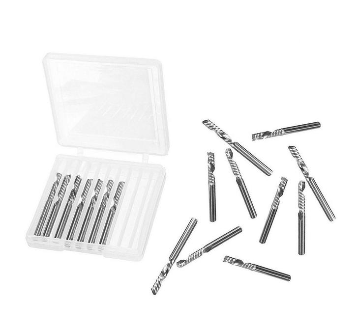 Set HQ micro frezen met enkele groef (3,175 mm, 10 stuks), Doe-het-zelf en Bouw, Gereedschap | Overige machines, Nieuw, Verzenden