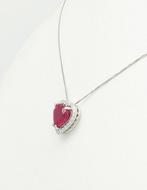 Zonder Minimumprijs - Ketting met hanger - 14 karaat Witgoud