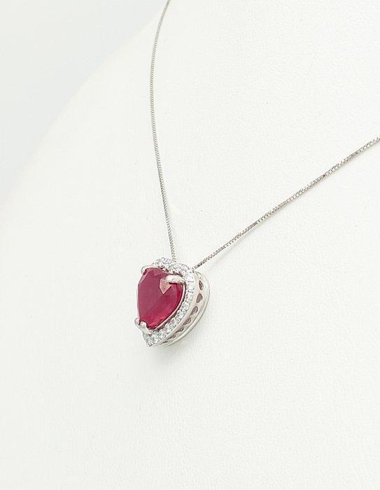 Zonder Minimumprijs - Ketting met hanger - 14 karaat Witgoud, Handtassen en Accessoires, Antieke sieraden