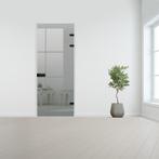 Glazen binnendeur XL voor stomp kozijn zwart beslag-Grijs ge, Verzenden, Nieuw