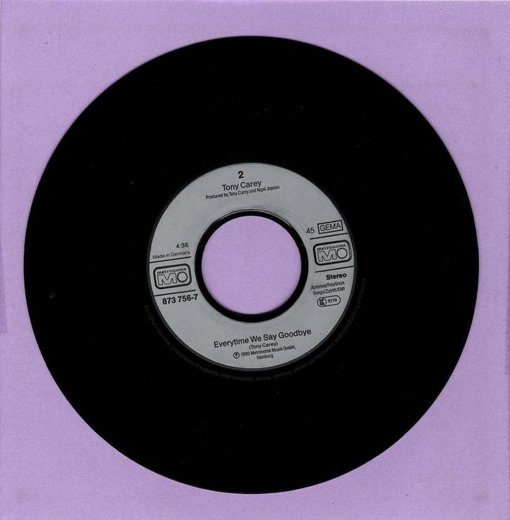 Tony Carey & Friends – No Mans Land / Everytime We Say Good, Cd's en Dvd's, Vinyl Singles, Ophalen of Verzenden