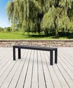 Kleine zwarte tuinbank | 132 x 30 cm | Op voorraad, Tuin en Terras, Tuinbanken, Verzenden, Nieuw, Kunststof