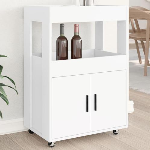 vidaXL Drankkar 60x39,5x89 cm bewerkt hout wit, Huis en Inrichting, Kasten | Dressoirs, Nieuw, Verzenden