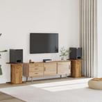 vidaXL Speakerstandaards 2 st 30x30x60 cm bewerkt hout oud, Audio, Tv en Foto, Luidsprekerboxen, Verzenden, Nieuw
