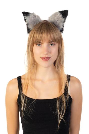 Haarband Grote Furry Oortjes Grijs Zwart Beer Vos Diadeem Do beschikbaar voor biedingen