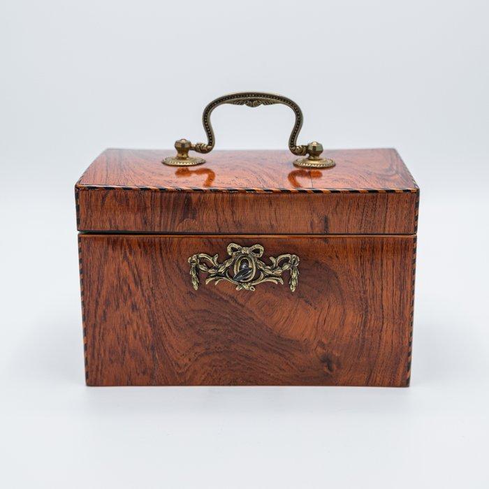 Theekistje / doosje - Satijnhout, Buxushout, Walnoot, Antiek en Kunst, Antiek | Meubels | Stoelen en Sofa's