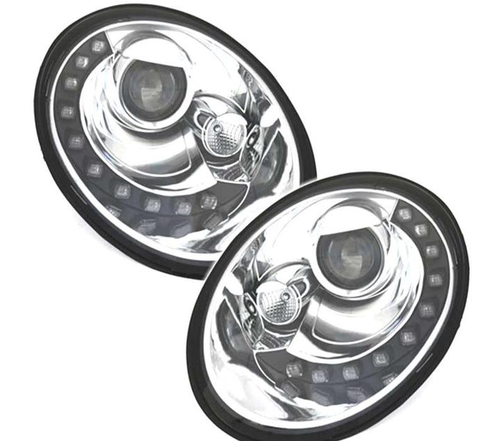 PHARES POUR VOLKSWAGEN VW BEETLE 05-11 DIURNES FOND CHROMÉ, Autos : Pièces & Accessoires, Éclairage, Envoi