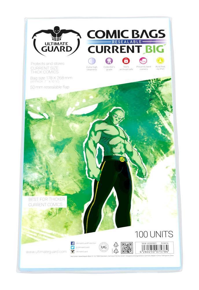Ultimate Guard Comic Bags BIG Resealable Current Size (100x), Boeken, Strips | Comics, Verzenden