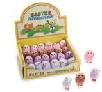 Chenille kuikentjes Lilatinten 4 cm doos 24 stuks, Nieuw