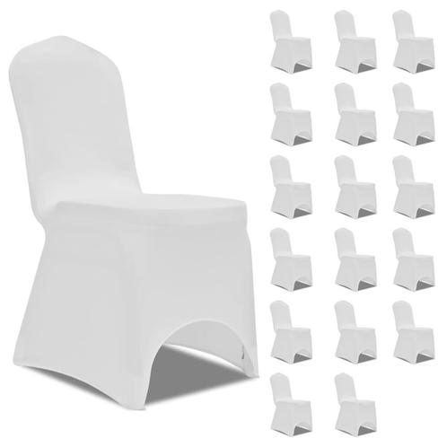 vidaXL Stoelhoezen stretch 18 st wit, Tuin en Terras, Tuinmeubel-accessoires, Nieuw, Verzenden