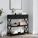 vidaXL Wandtafel 75x28x75 cm bewerkt hout zwart, Huis en Inrichting, Tafels | Bijzettafels, Verzenden, Nieuw
