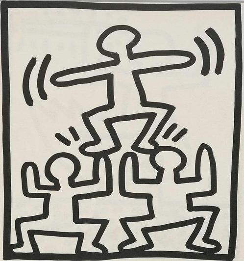 Keith Haring (1958-1990) - Stacked figures, 1982, Antiek en Kunst, Kunst | Schilderijen | Modern