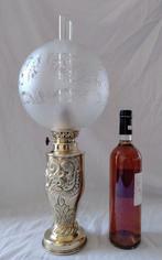 Petroleumlamp - olielamp Trench Art - Kristal - Messing