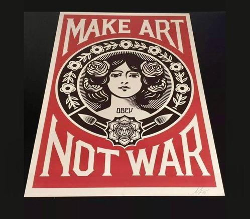 Shepard Fairey (OBEY) - Make Art Not War, Antiek en Kunst, Kunst | Tekeningen en Fotografie