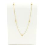 Gouden gedraaide schakel ketting met bollen | 60 cm, Ophalen of Verzenden, Gebruikt, Overige kleuren, Goud