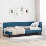 vidaXL Hoek Bed Frame met hoofdeinde Blauw 80 cm x 200 cm, Verzenden