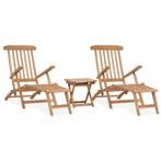 vidaXL Terrasstoelen met voetensteun en tafel massief, Tuin en Terras, Verzenden, Nieuw