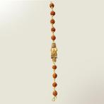 Messing Rudraksa armband met 10 kralen en OHM-hanger - ±19, Sport en Fitness, Ophalen of Verzenden, Nieuw