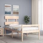 vidaXL Seniorenbed met hoofdbord massief hout 90x200 cm, Huis en Inrichting, Slaapkamer | Bedden, Verzenden, Nieuw