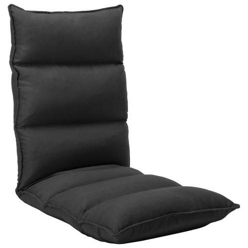 vidaXL Vloerstoel inklapbaar stof zwart, Huis en Inrichting, Stoelen, Nieuw, Verzenden
