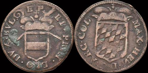 1 liard 1650-1688 Southern Netherlands Liege Maximilian H..., Timbres & Monnaies, Monnaies | Europe | Monnaies non-euro, Envoi