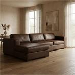 Leren hoekbank Flow - 2,5 zits arm rechts + longchair links, Ophalen of Verzenden
