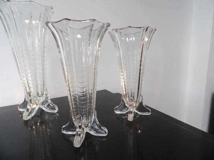 Val Saint Lambert - Charles Graffart - Vase (3) -, Antiek en Kunst, Antiek | Glaswerk en Kristal
