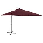 vidaXL Zweefparasol met paal en LED-verlichting 250 cm, Tuin en Terras, Verzenden, Nieuw