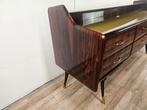 Ladekast - Dressoir van mahoniehouten vries met dubbele ruit