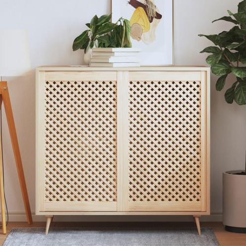 vidaXL Kastdeuren met latwerk 2 st 59,5x99 cm massief, Doe-het-zelf en Bouw, Hang- en Sluitwerk, Nieuw, Verzenden