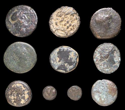 Oudheid Lote de 10 Æ monedas Incluyendo Pontus Amisos,, Postzegels en Munten, Munten | Europa | Niet-Euromunten