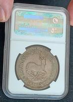 Zuid-Afrika. 5 Shilling 1947 UNC Springbok 80% Silver 5S NGC