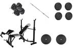 Fitness halterbank combinatie set - 60 kg schijven - 165..., Sport en Fitness, Ophalen of Verzenden, Nieuw