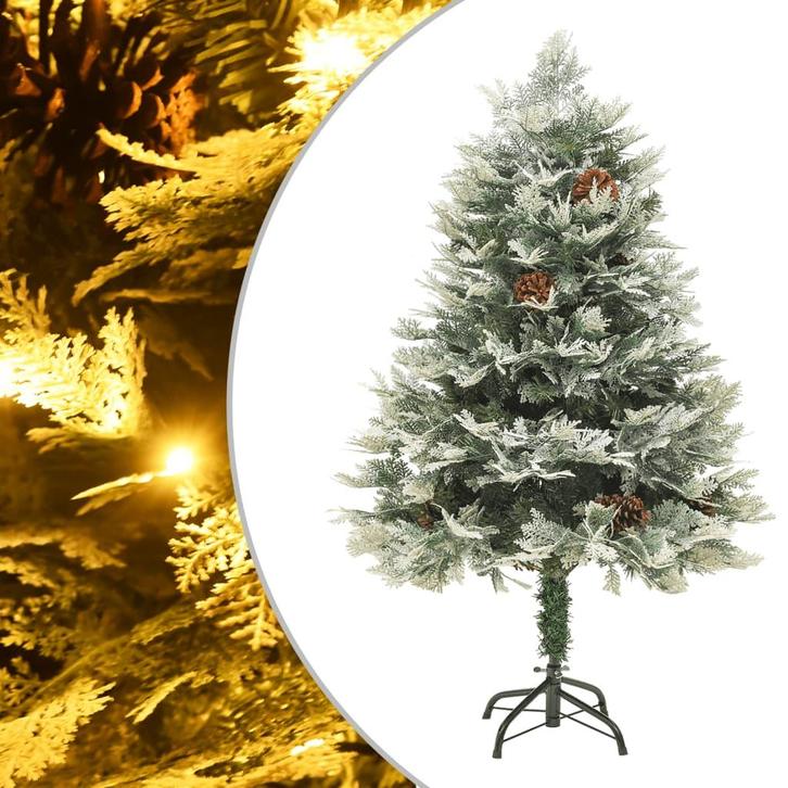 vidaXL Kerstboom met LED en dennenappels 150 cm PVC en PE, Diversen, Kerst, Nieuw, Verzenden