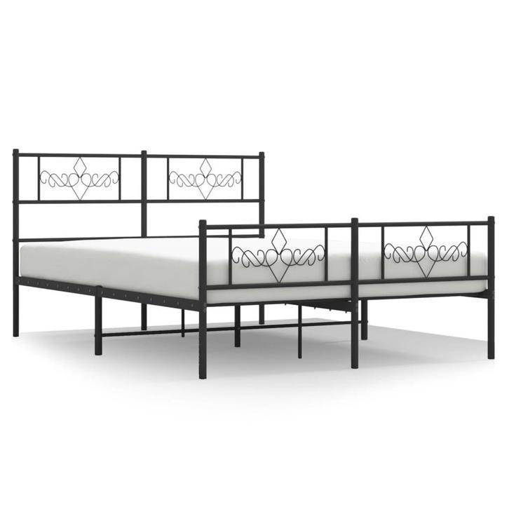 Bed met Hoofdsteun 120x190 | Retour Deal | Zwart Metaal, Huis en Inrichting, Slaapkamer | Bedden, 120 cm, 190 cm of minder, Zwart