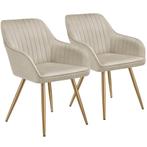 tectake Eetkamerstoel Marilyn, fluweeloptiek, doorgestikt -, Huis en Inrichting, Stoelen, Verzenden, Nieuw