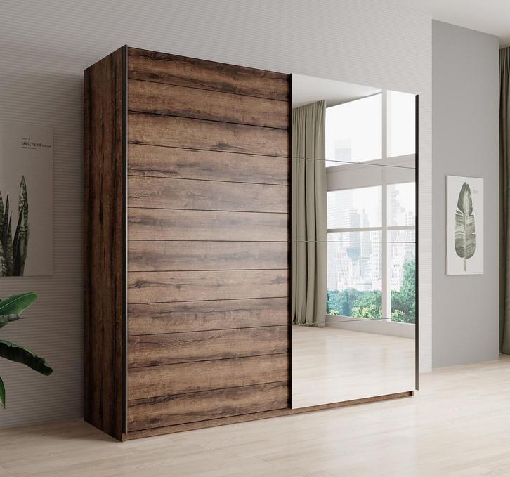 Kledingkast Eiken 200x57x210 cm Garderobekasten, Huis en Inrichting, Kasten | Overige, Nieuw, Verzenden