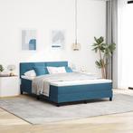 vidaXL Boxspringbed met Matras Donkerblauw 140x190 cm, Huis en Inrichting, Slaapkamer | Bedden, Verzenden, Nieuw